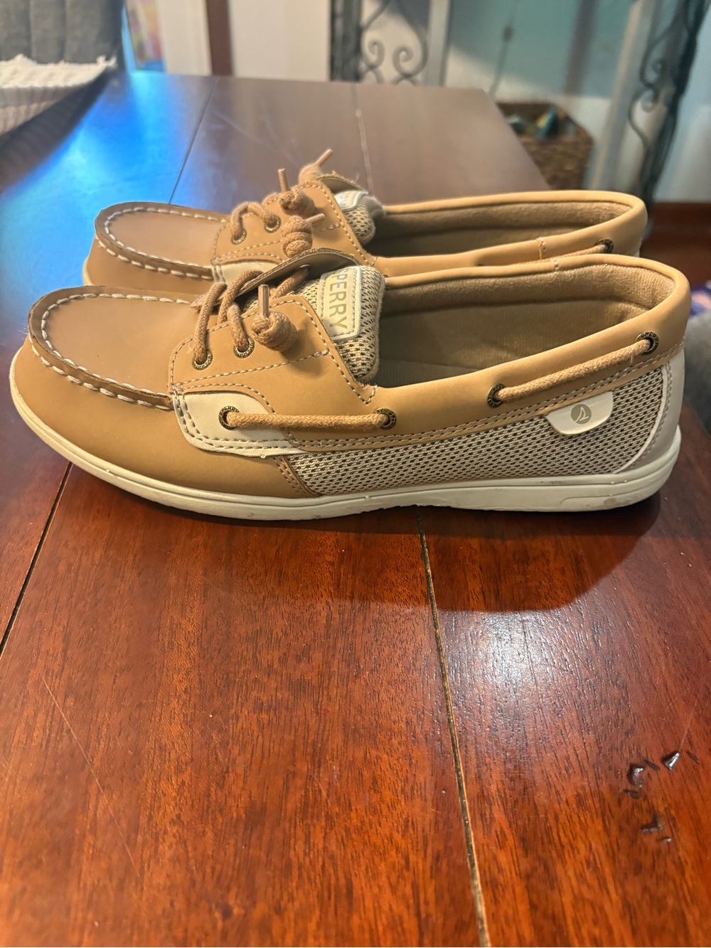 Sperry Kids Tan and Cream Boat Shoes